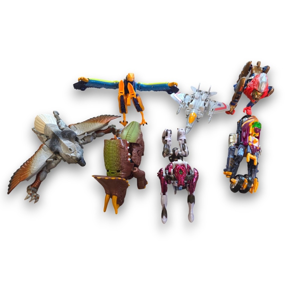 Vintage 90s Hasbro Transformers Beast Wars Set Lot of 7